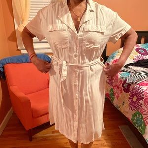 Button up side tie dress